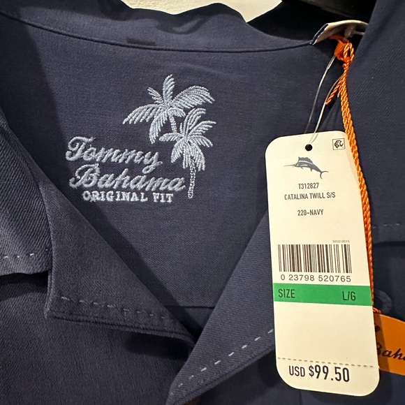 Tommy Bahama Dark Blue Casual Button Down Shirt - Picture 3 of 3